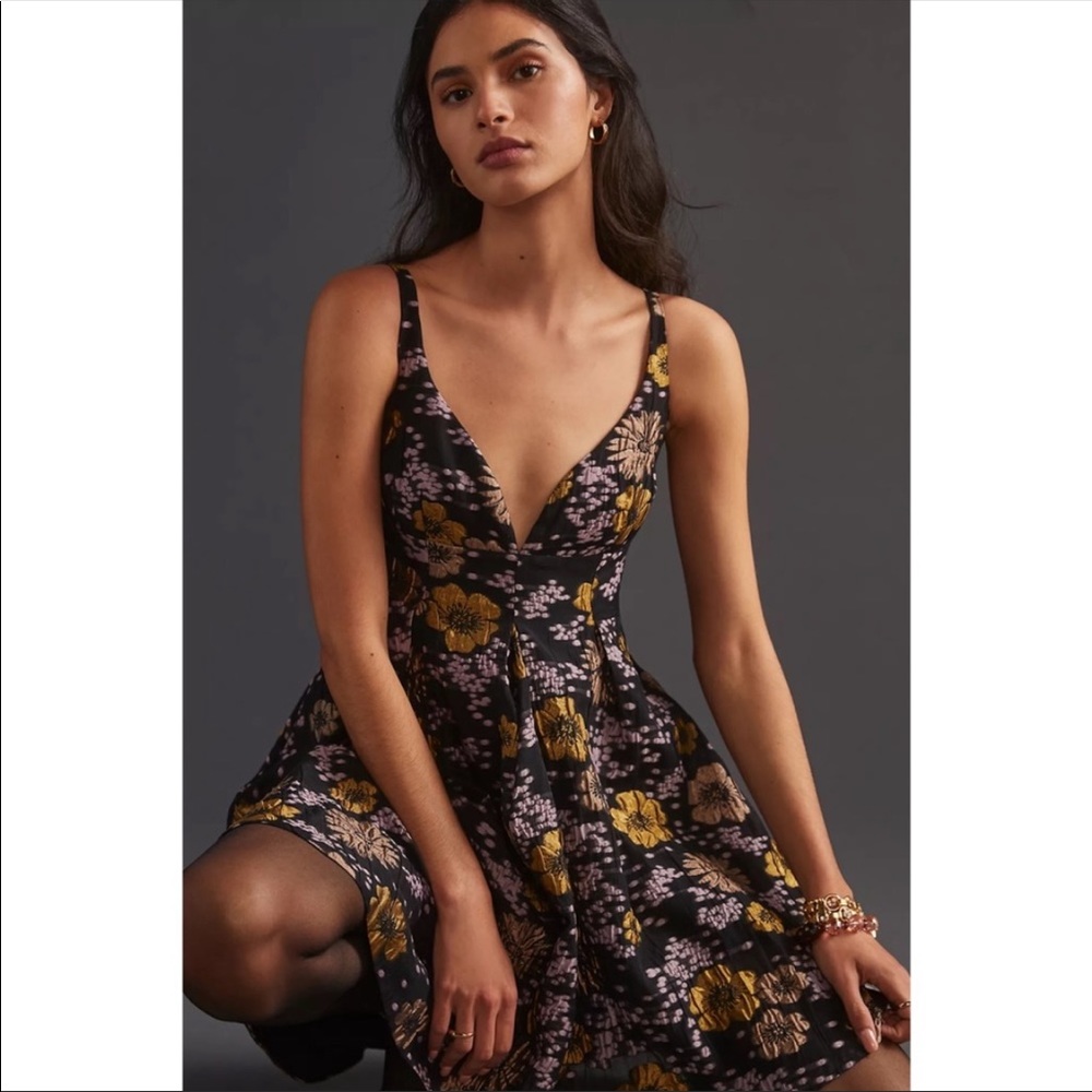 Jacquard A-line Mini Dress